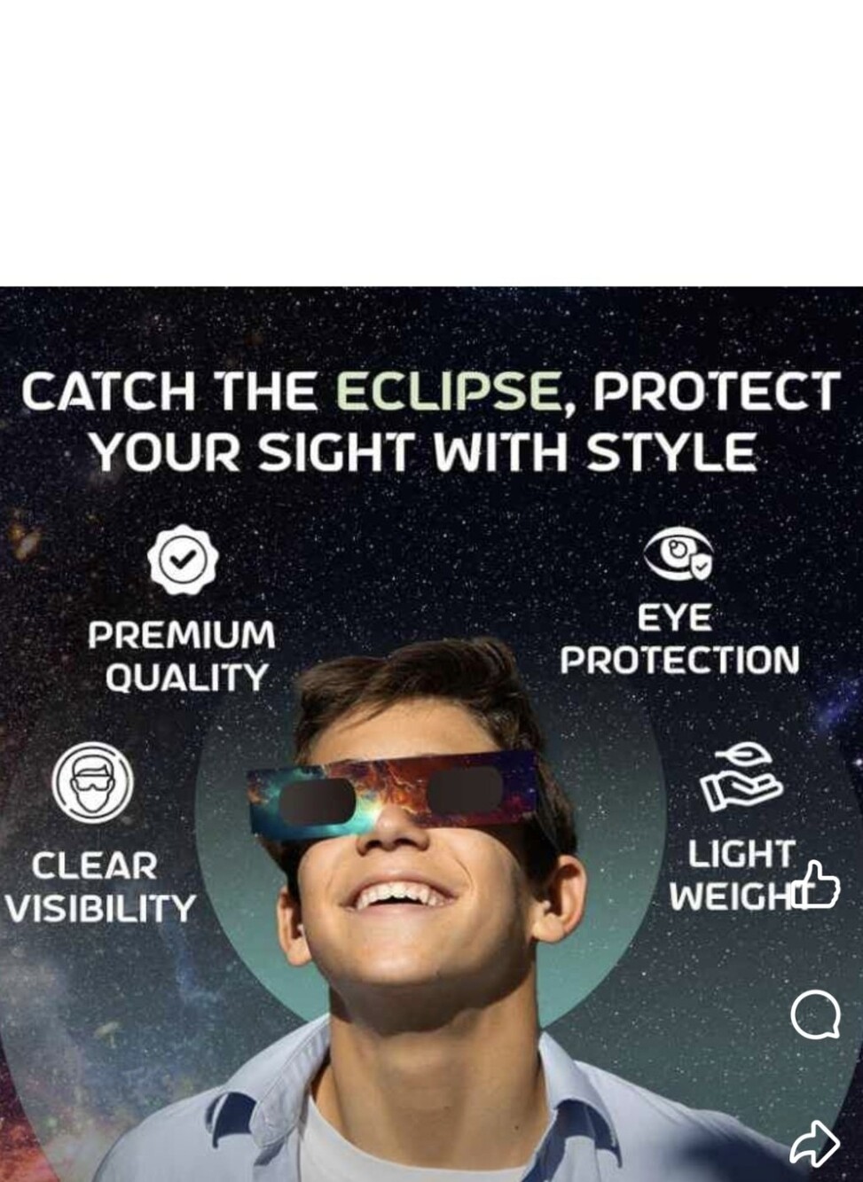 Eclipse Viewing Glasses — Multicolor Space Print